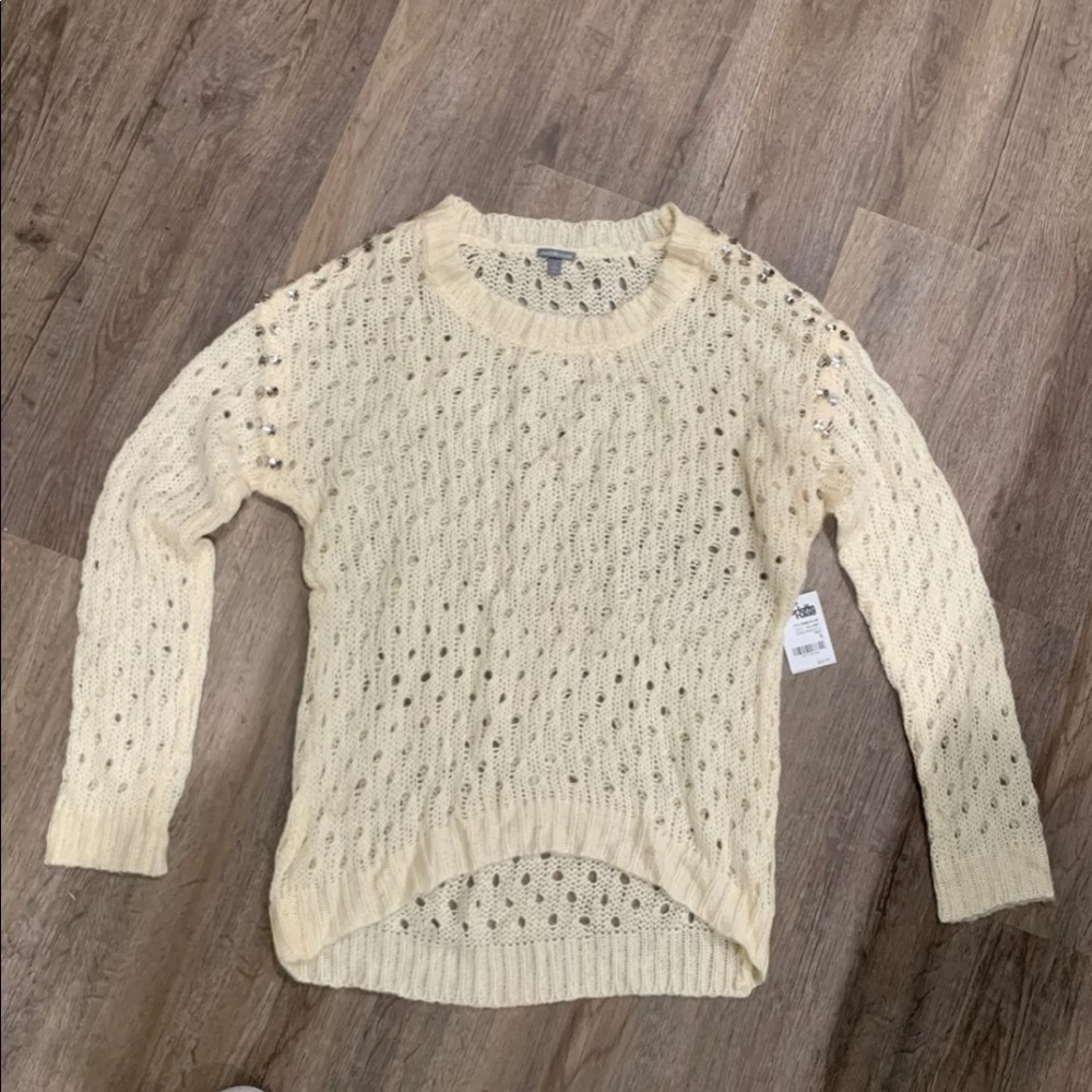 Sweater with rhinestones